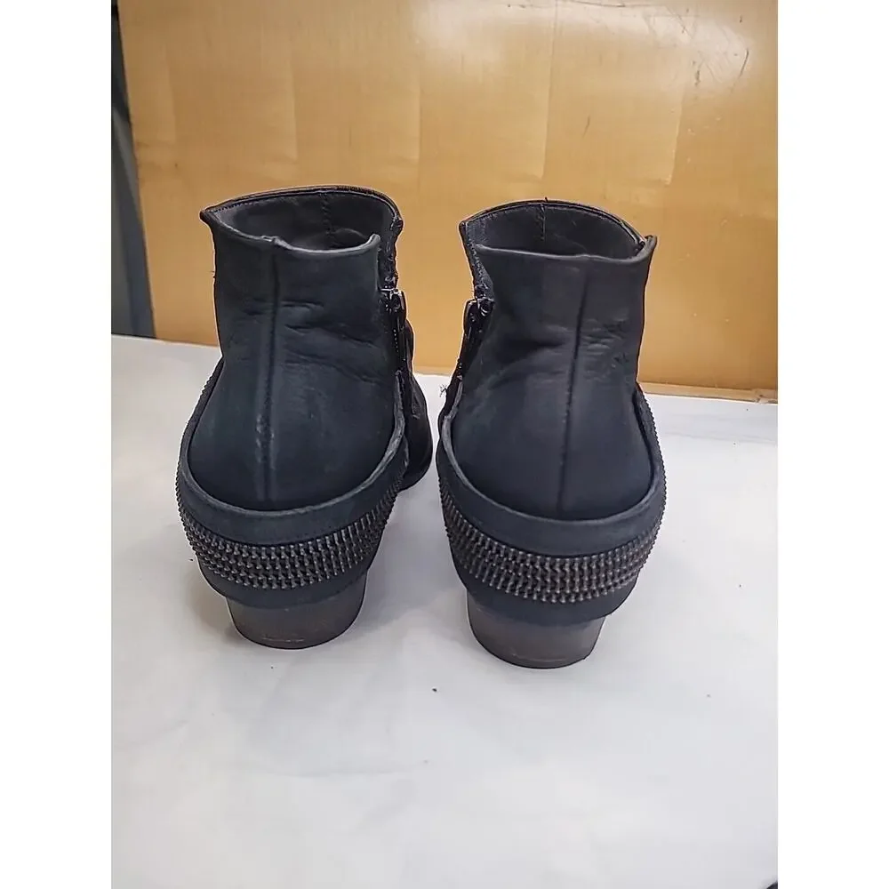 Paul Green Boots Ankle Booties Womens 6 Obermaterial ECHT Leder Heels Black